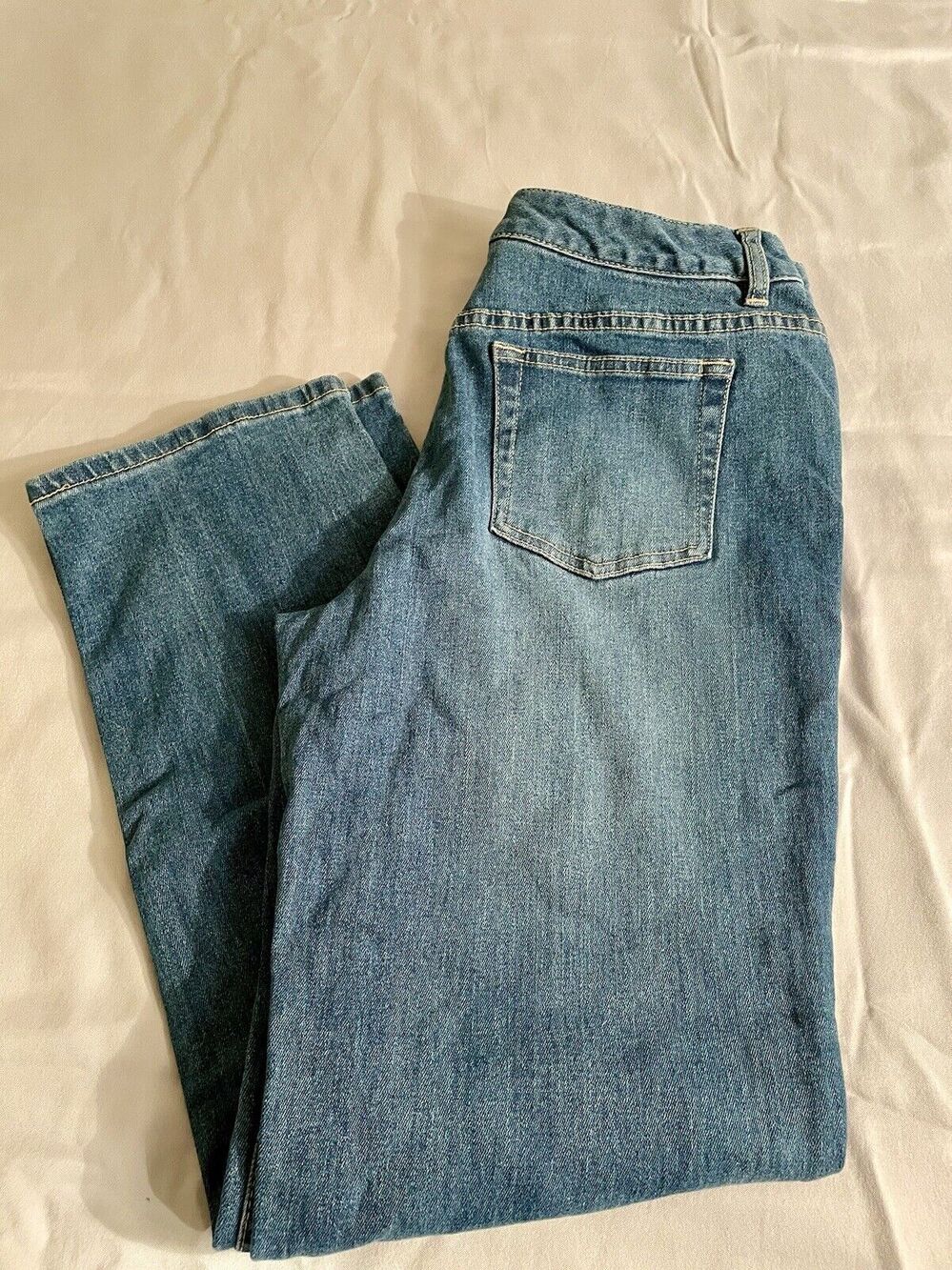 Liz Claiborne Jeans Petite Size 8R Straight Leg Women’s Dark Wash Blue Stretch